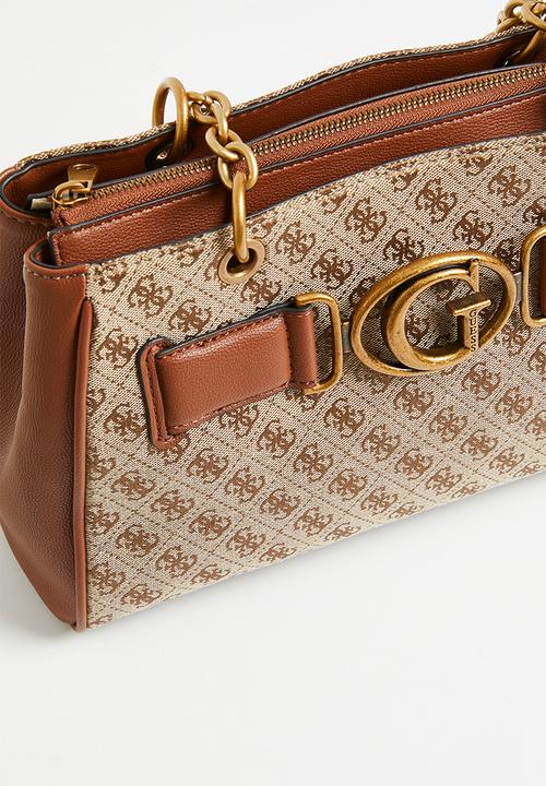 GUESS - Aviana luxury satchel bag - latte/brown