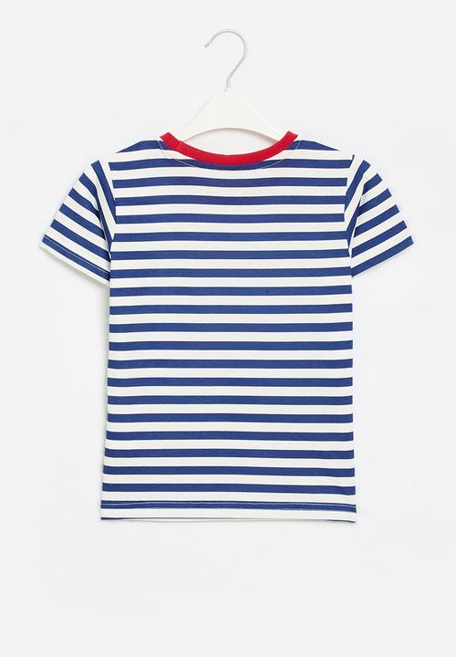 Pop Candy - Striped tee - blue & white