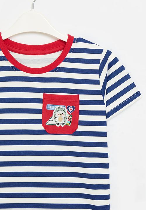 Pop Candy - Striped tee - blue & white