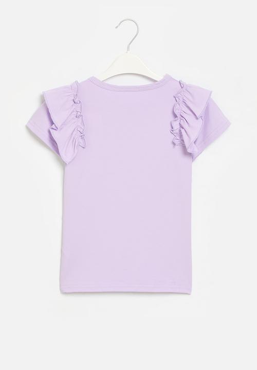 Pop Candy - Frilled sleeve tee - lilac