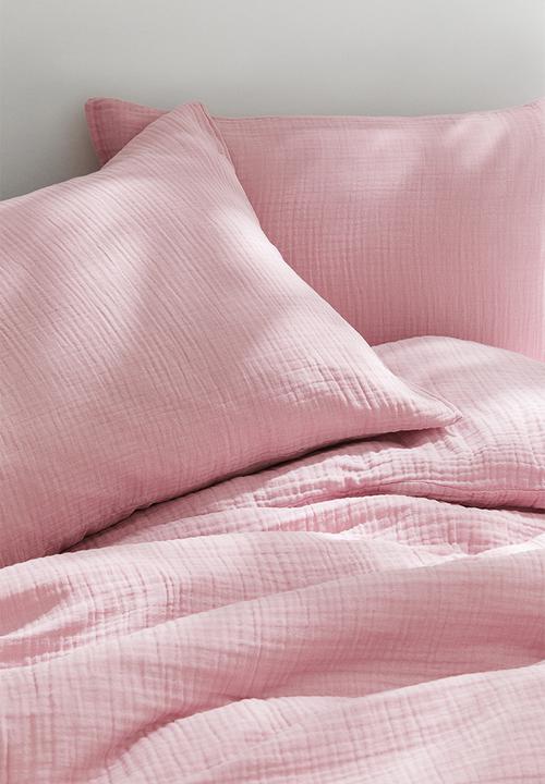 H&M - Muslin double/king duvet cover set - pink