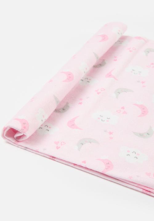 Pop Candy - 4 Piece Printed baby blankets - pink & white