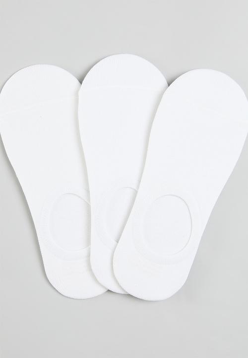 Pop Candy - 3 Piece invisible socks set - white
