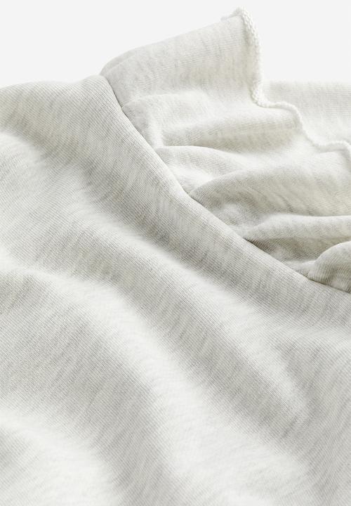 H&M - Oversized frill-trimmed sweatshirt - light grey marl