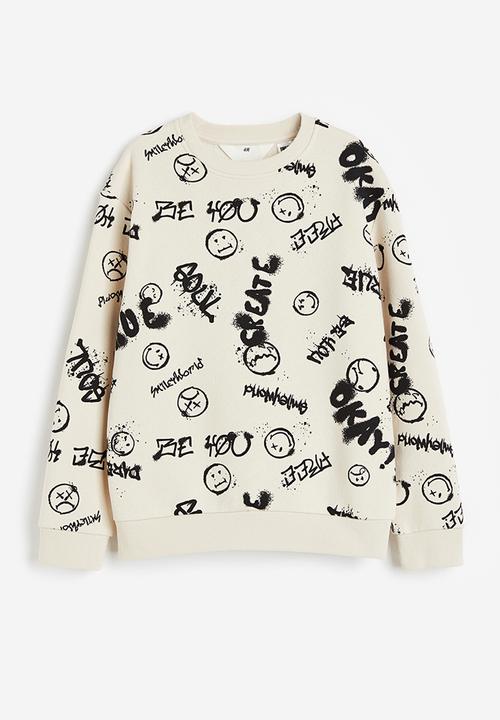 H&M - Printed sweatshirt - light beige & smileyworld®