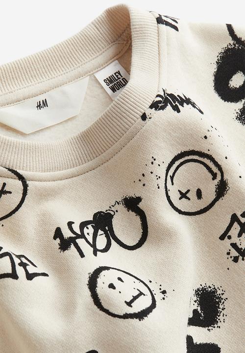 H&M - Printed sweatshirt - light beige & smileyworld®
