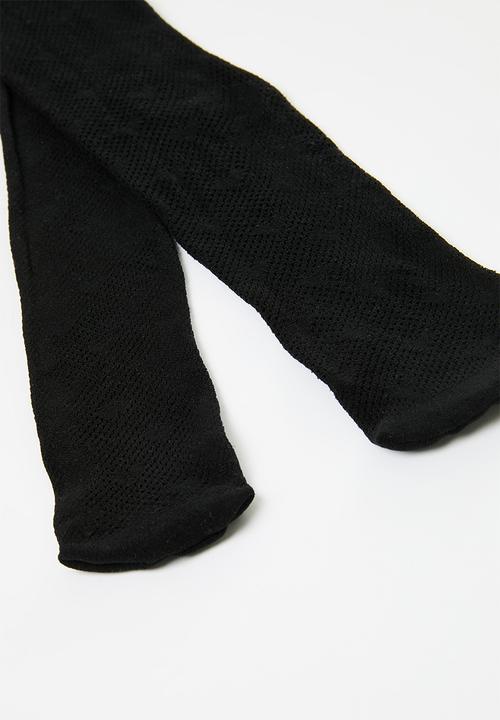Pop Candy - Heart print stockings - black