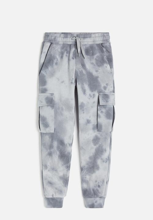 H&M - Cargo joggers - grey & tie-dye