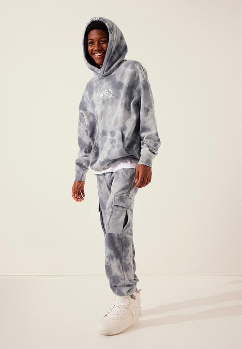 H&M - Cargo joggers - grey & tie-dye
