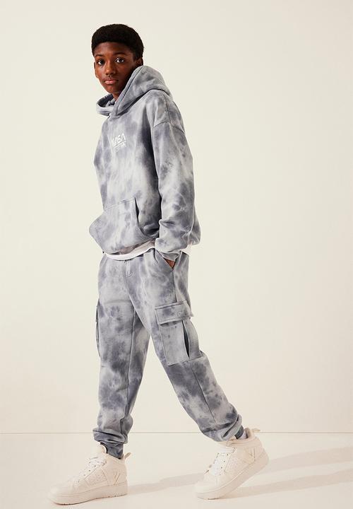 H&M - Cargo joggers - grey & tie-dye