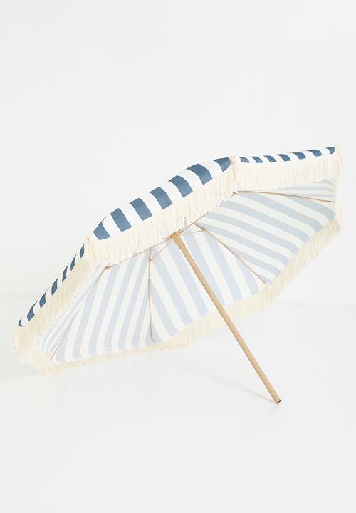 H&S - Candy stripe beach umbrella- blue
