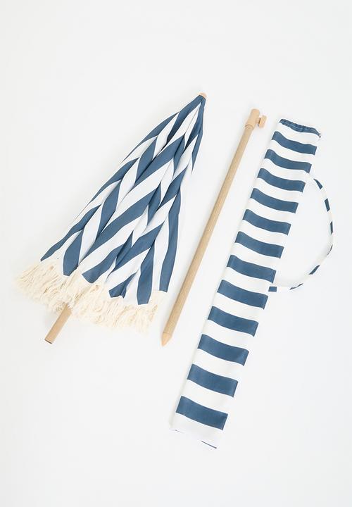H&S - Candy stripe beach umbrella- blue