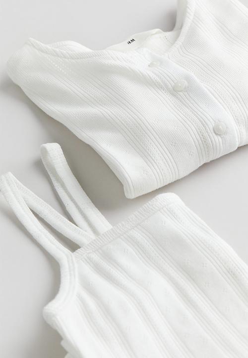 H&M - 2-Piece cardigan and strappy top set - white
