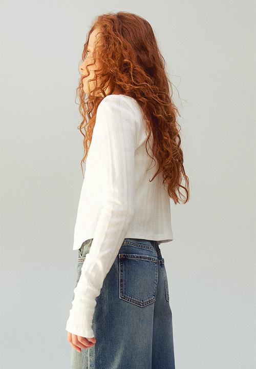 H&M - 2-Piece cardigan and strappy top set - white