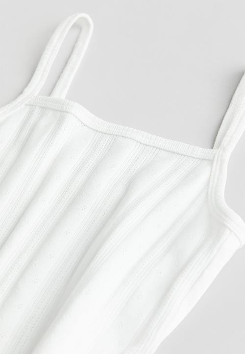 H&M - 2-Piece cardigan and strappy top set - white