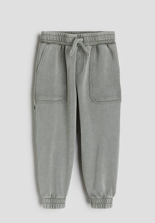 H&M - Carpenter joggers - washed khaki green