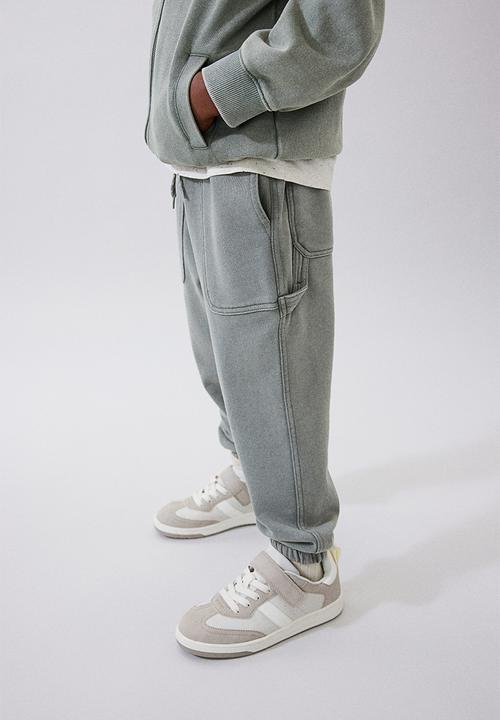 H&M - Carpenter joggers - washed khaki green