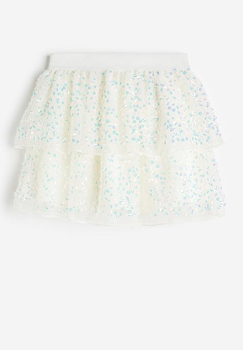 H&M - Sequined tulle skirt - white