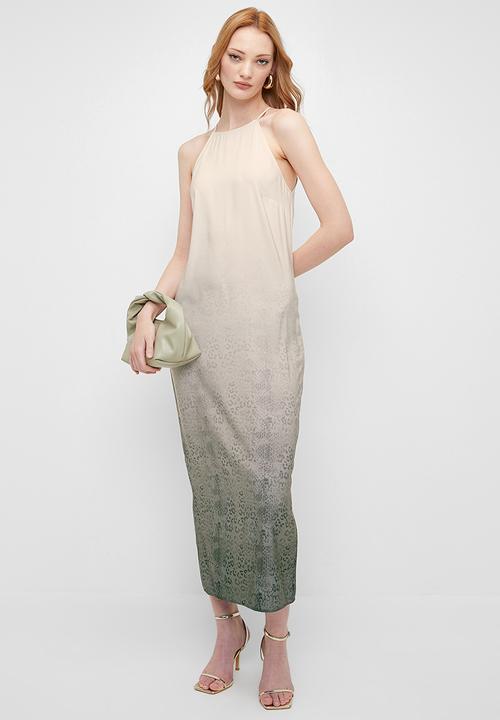 Superbalist - Halter midi slip dress - icey leopard ombre