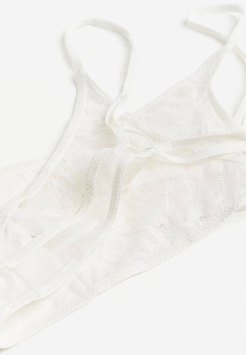 H&M - 2 pack lace thong briefs - white
