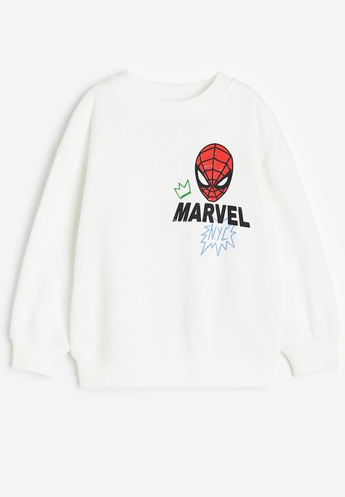 H&M - Oversized printed sweatshirt - white & spider-man