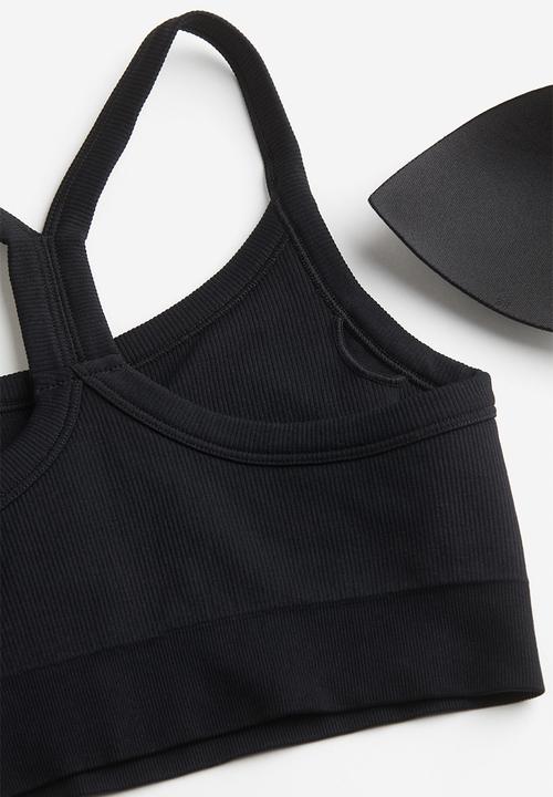 H&M - Drymove™ seamless medium support sports bra - black