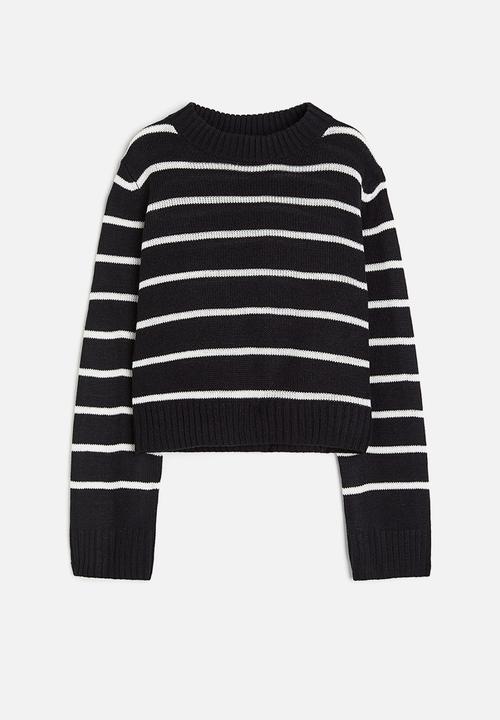 H&M - Jumper - black & striped 