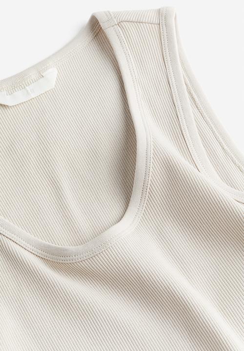 H&M - Ribbed vest top - light beige