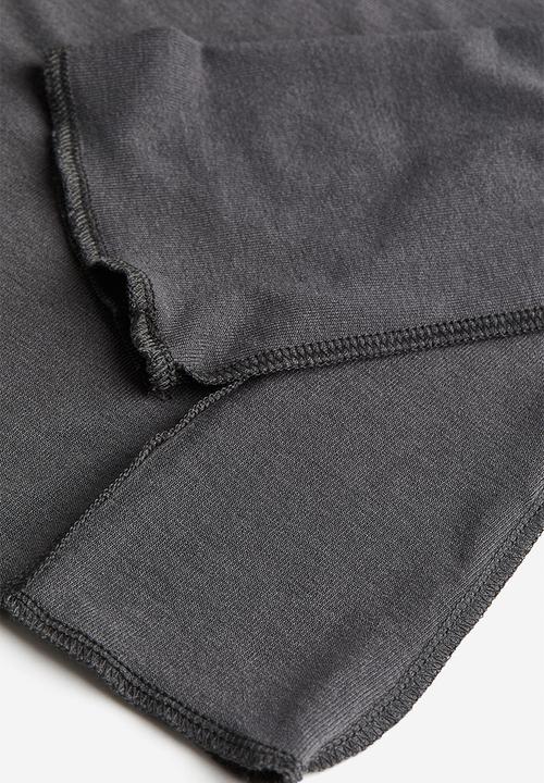 H&M - Flatlock-seam long-sleeved top - dark grey