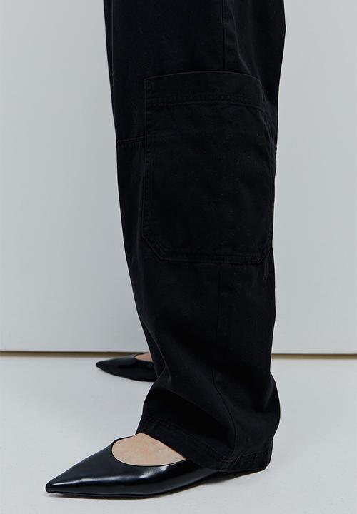 H&M - Twill cargo trousers - black