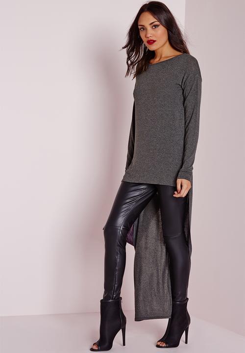 Missguided - Dipped hem long sleeve tunic 