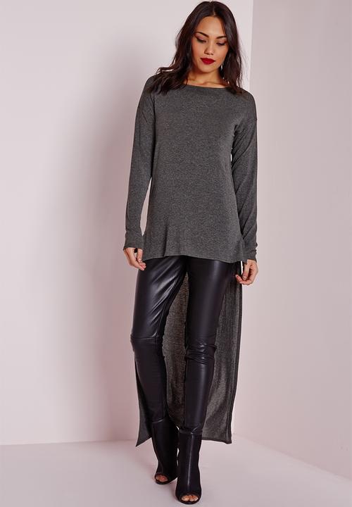 Missguided - Dipped hem long sleeve tunic 