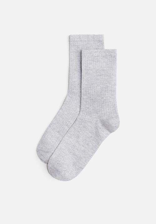 H&M - 7 pack socks - white & grey marl