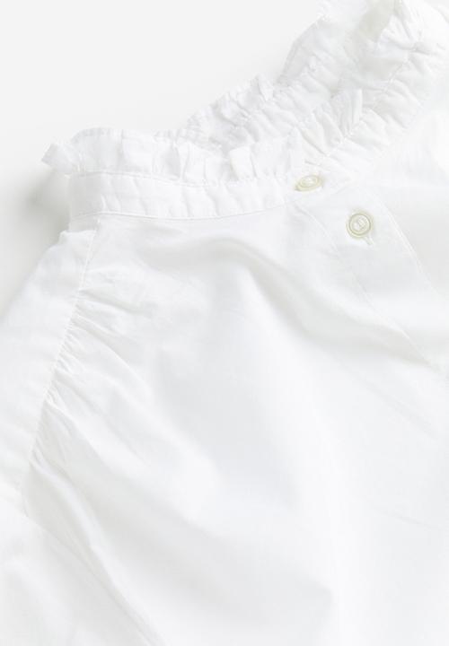 H&M - Frill-trimmed cotton blouse - white