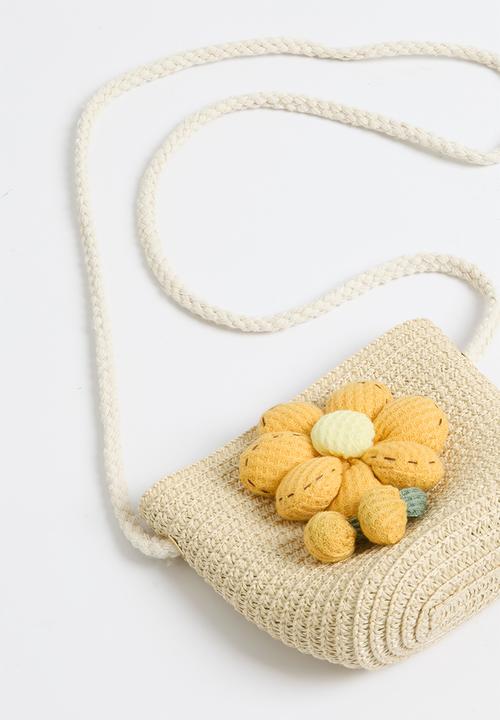 Pop Candy - Floral straw bag - neutral