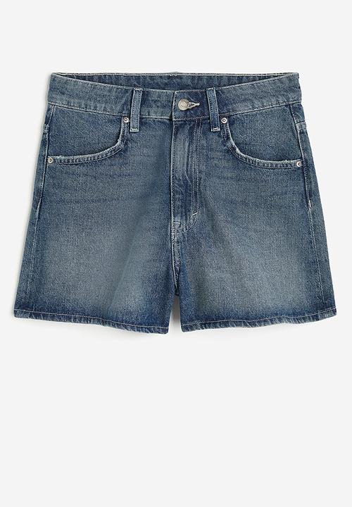 H&M - High denim shorts - denim blue