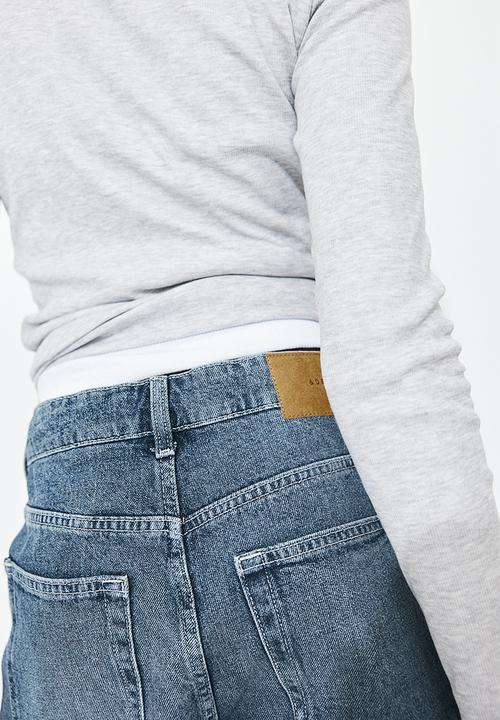 H&M - High denim shorts - denim blue