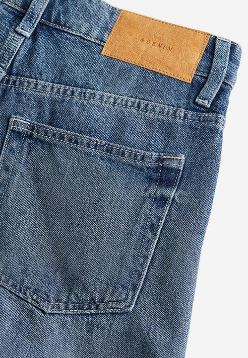 H&M - High denim shorts - denim blue