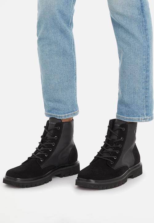 Calvin Klein - Eva mid laceup lth boot hiking - black