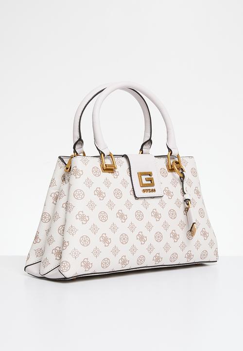 GUESS - Alva girlfriend satchel bag - cream logo