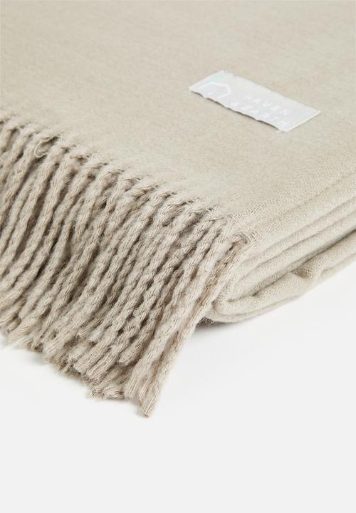 Haven & Earth  - Melody Plain Throw - Natural