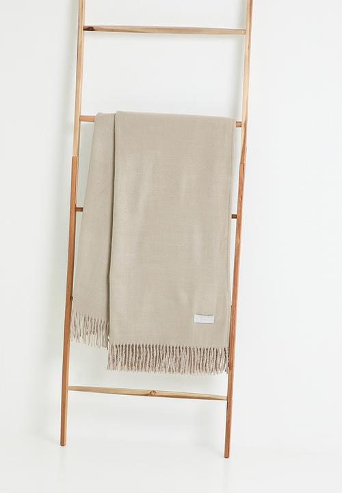Haven & Earth  - Melody Plain Throw - Natural