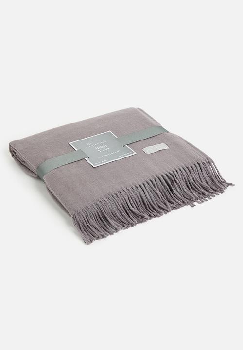 Haven & Earth  - Melody Plain Throw - Iron