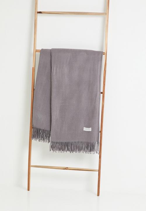 Haven & Earth  - Melody Plain Throw - Iron