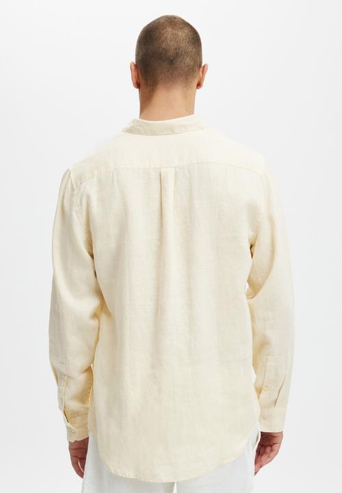 Cotton On - Linen long sleeve shirt - cream