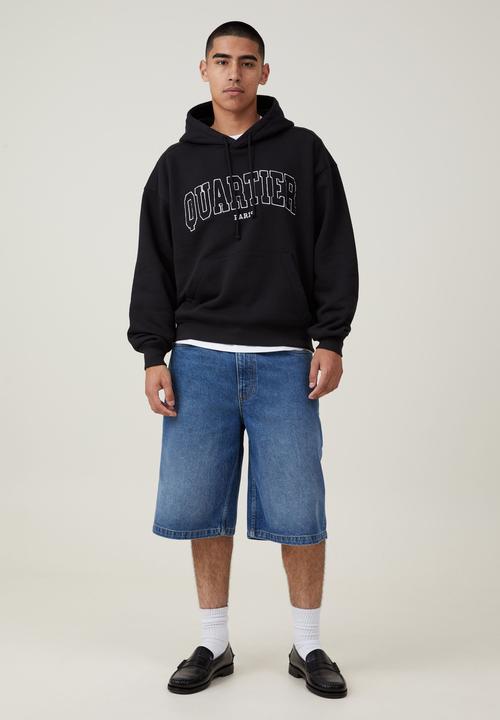 Cotton On - Box fit graphic hoodie - black / paris collegiate