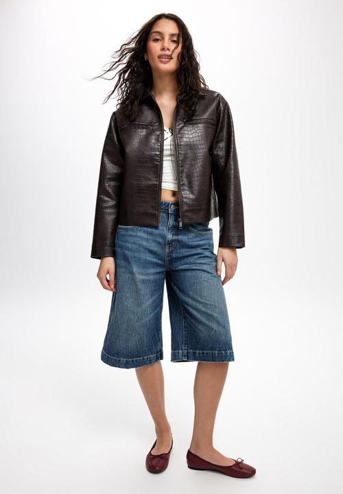 Cotton On - 90 S Baggy Denim Jort - Blue Dusk