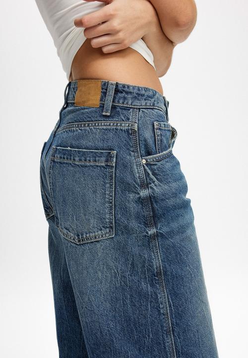 Cotton On - 90 S Baggy Denim Jort - Blue Dusk