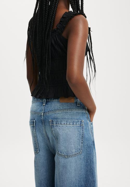 Cotton On - 90 S Baggy Denim Jort - Azure Blue