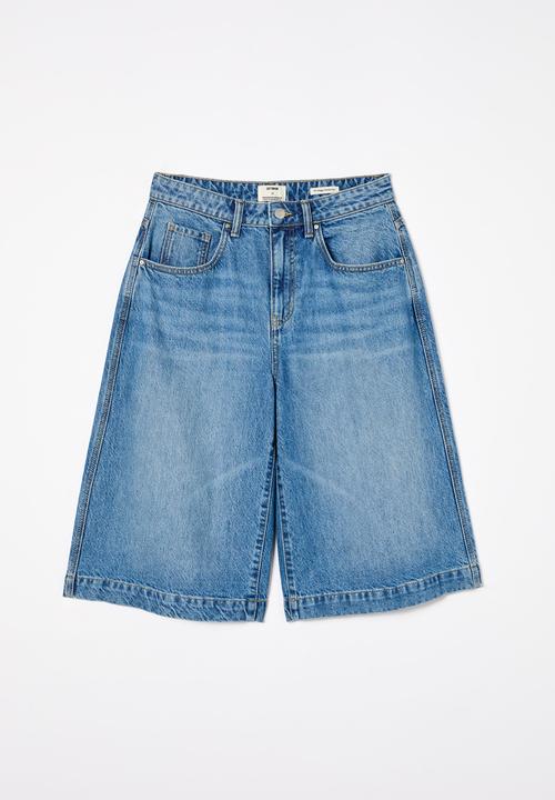 Cotton On - 90 S Baggy Denim Jort - Azure Blue